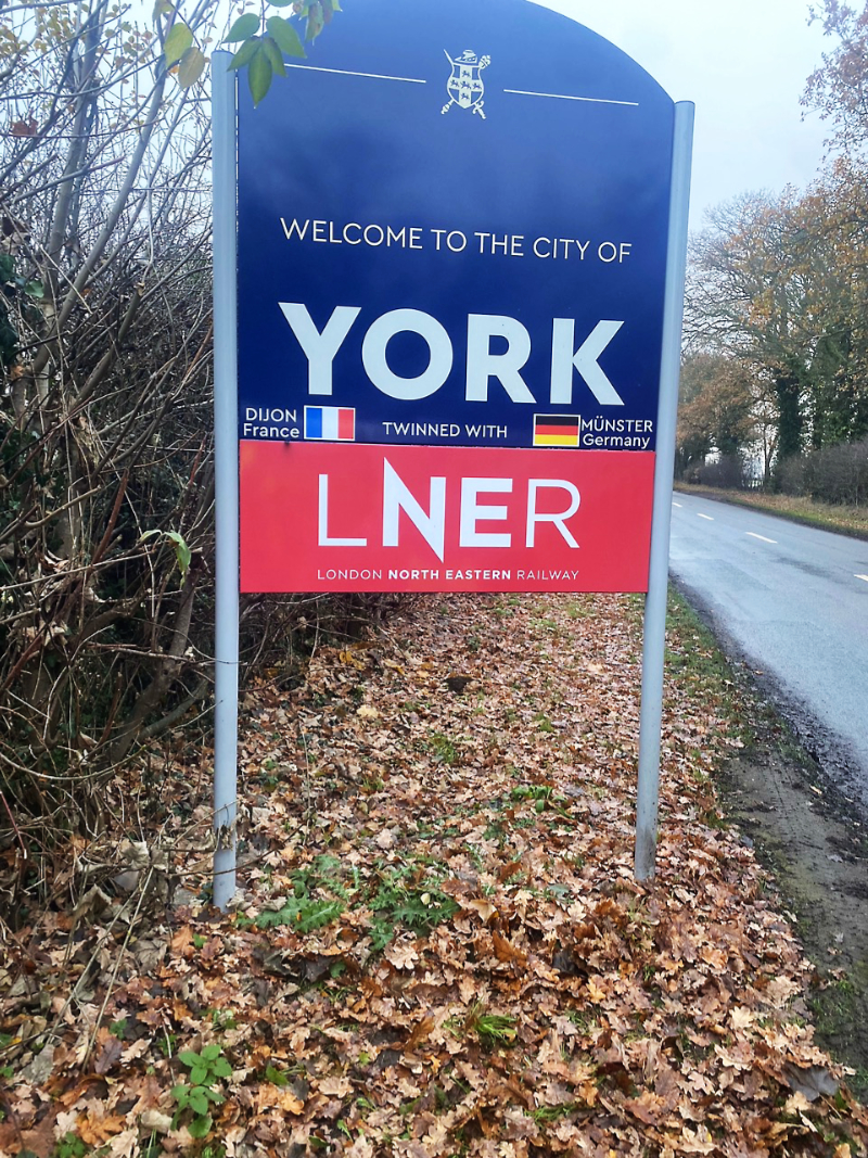 one of the news welcome to York signs