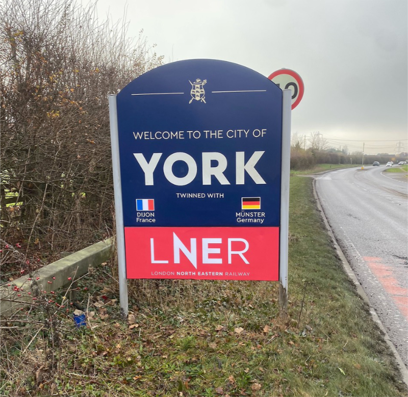 one of the news welcome to York signs