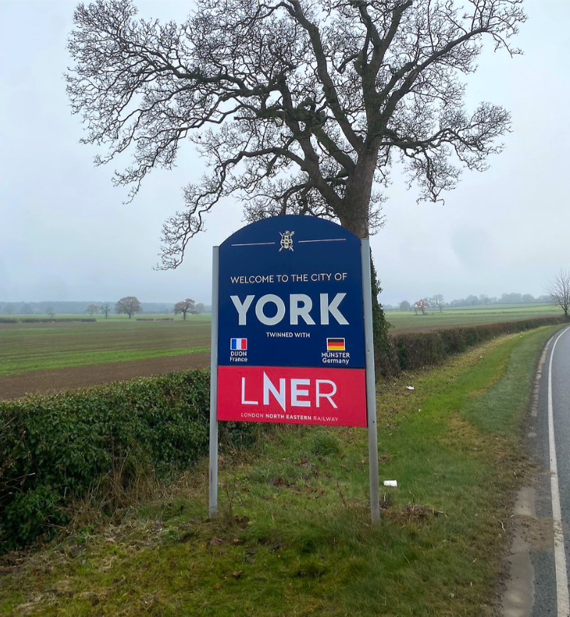 one of the news welcome to York signs