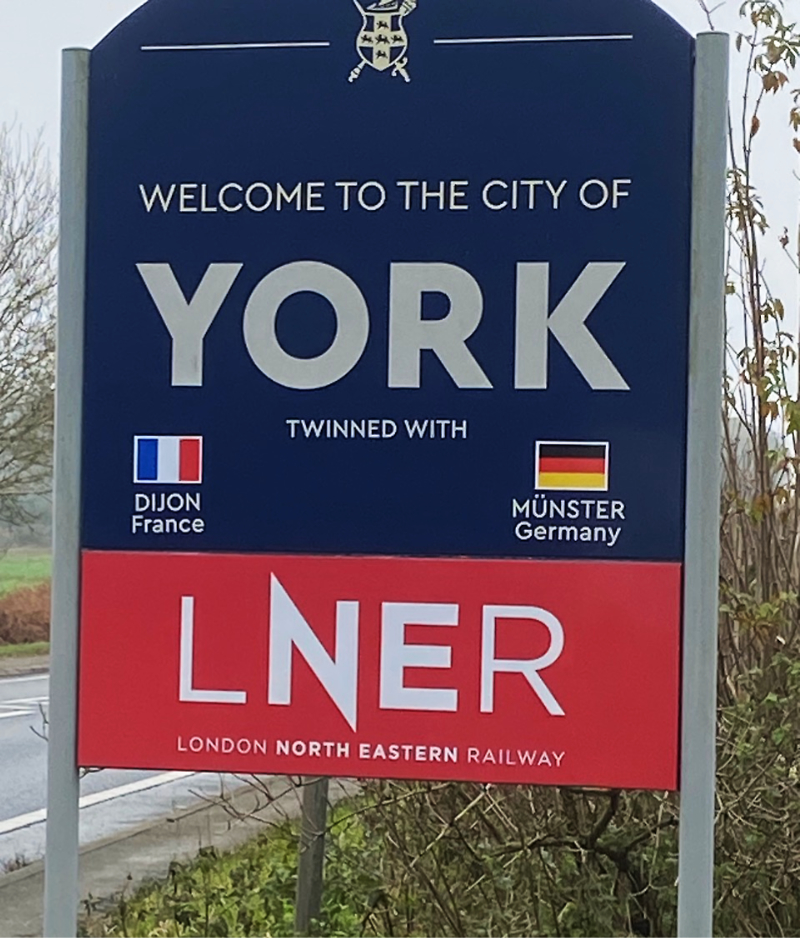 one of the news welcome to York signs