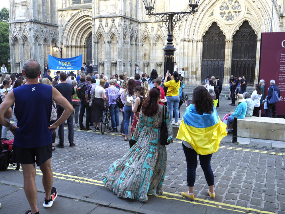 view of crowd during Ukraine day celebratoin in York