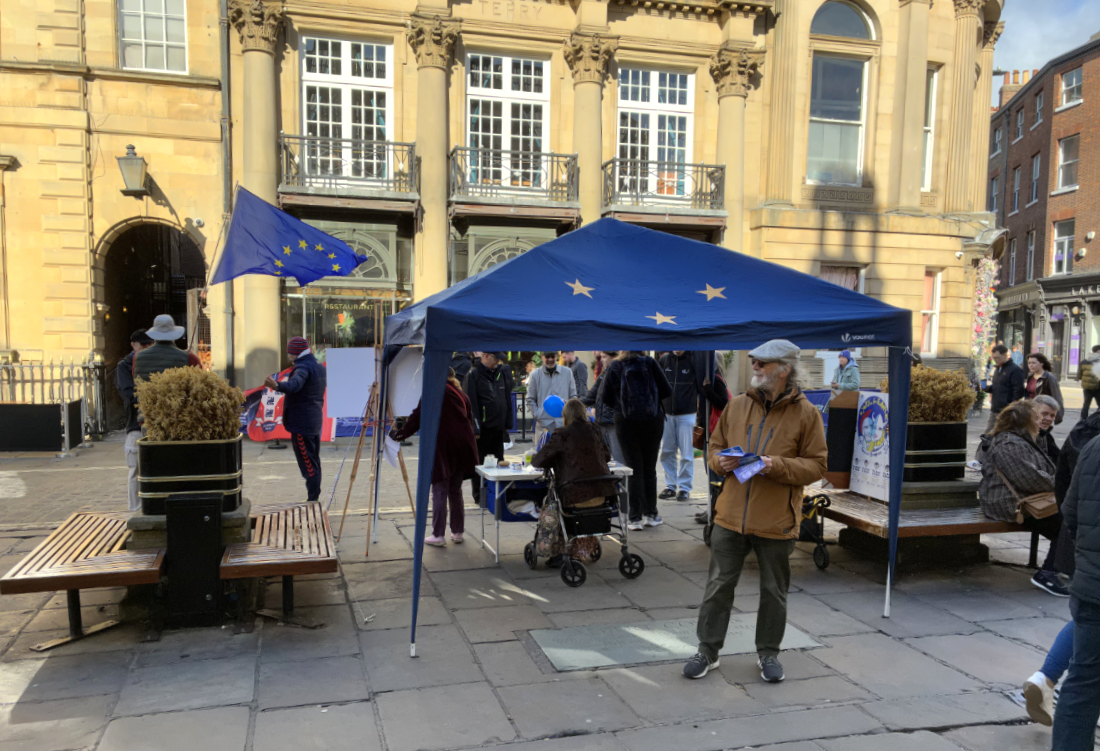 snap of the street stall in st Helens square