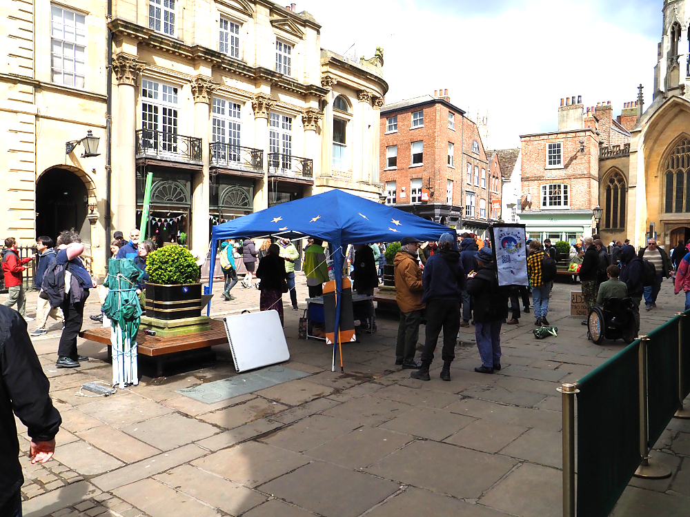 snap of the street stall in st Helens square