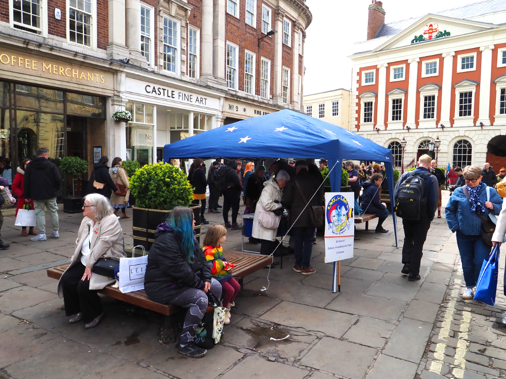 snap of the street stall in st Helens square