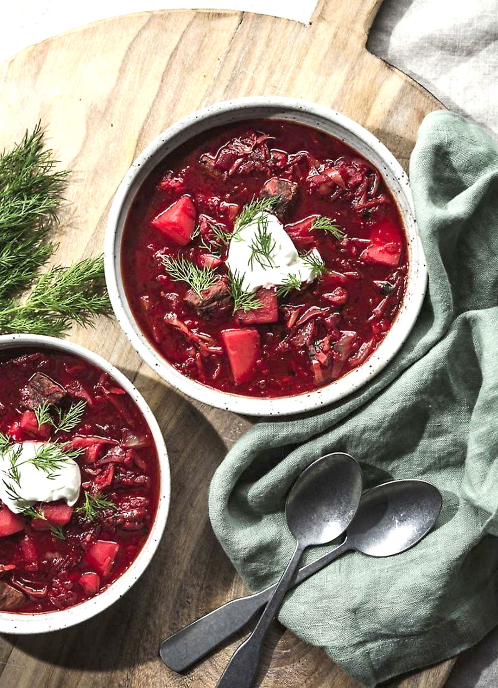 bowls of borsch