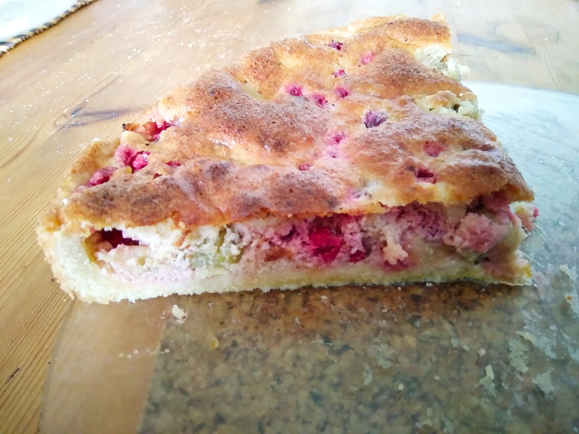a slice of red currant cake