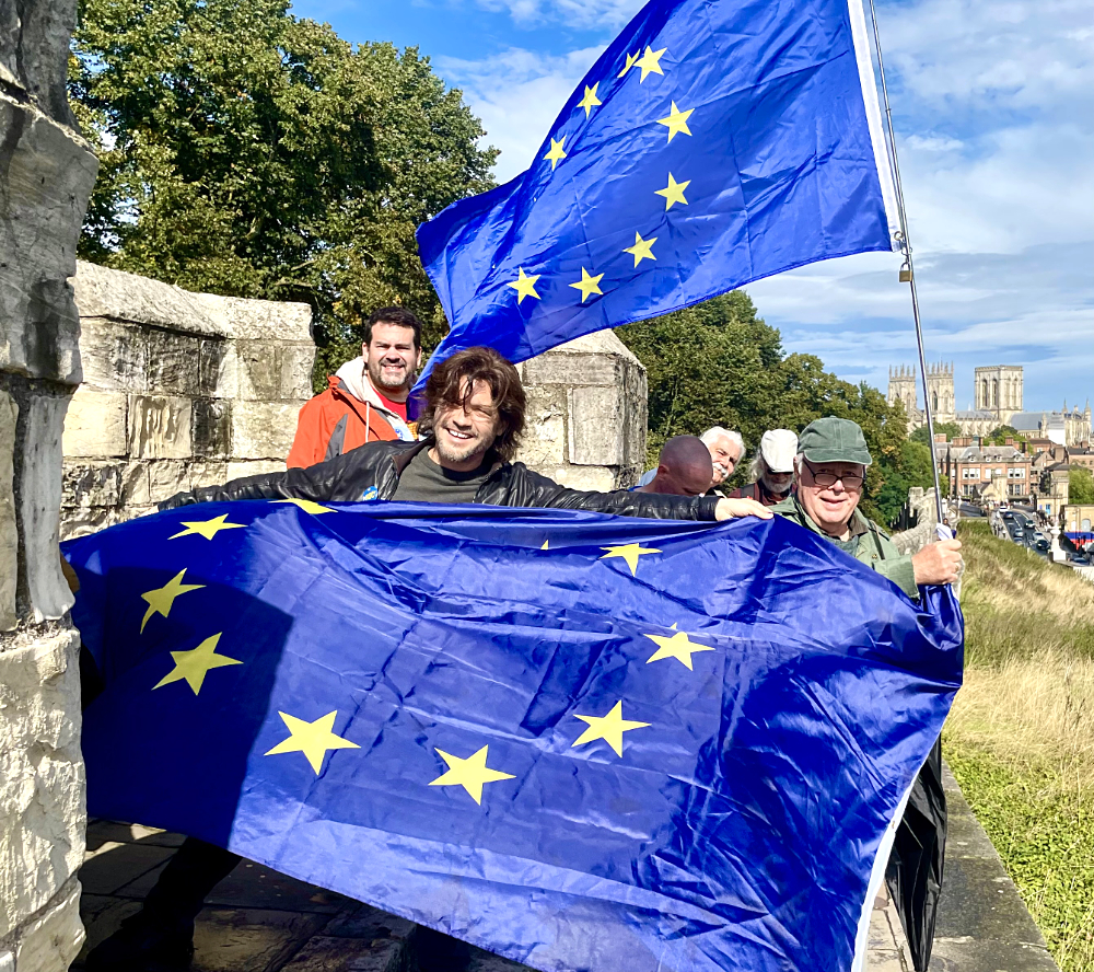 marching along York walls