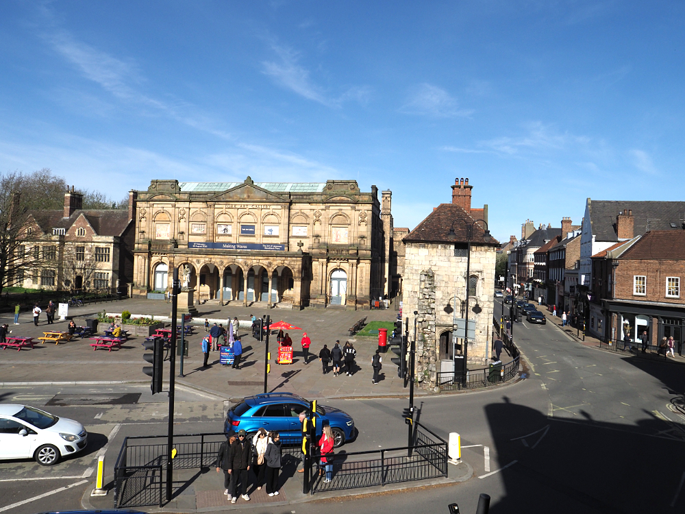 marching along York walls