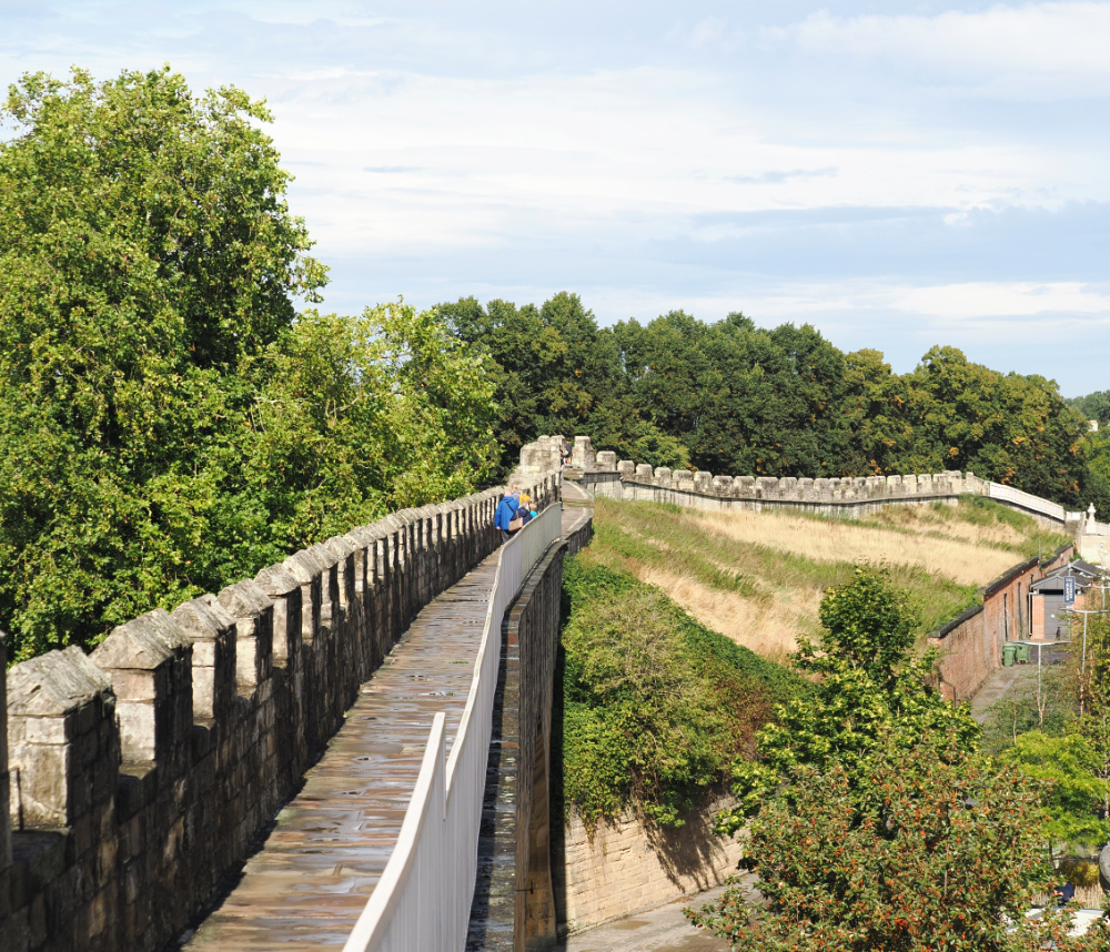 marching along York walls