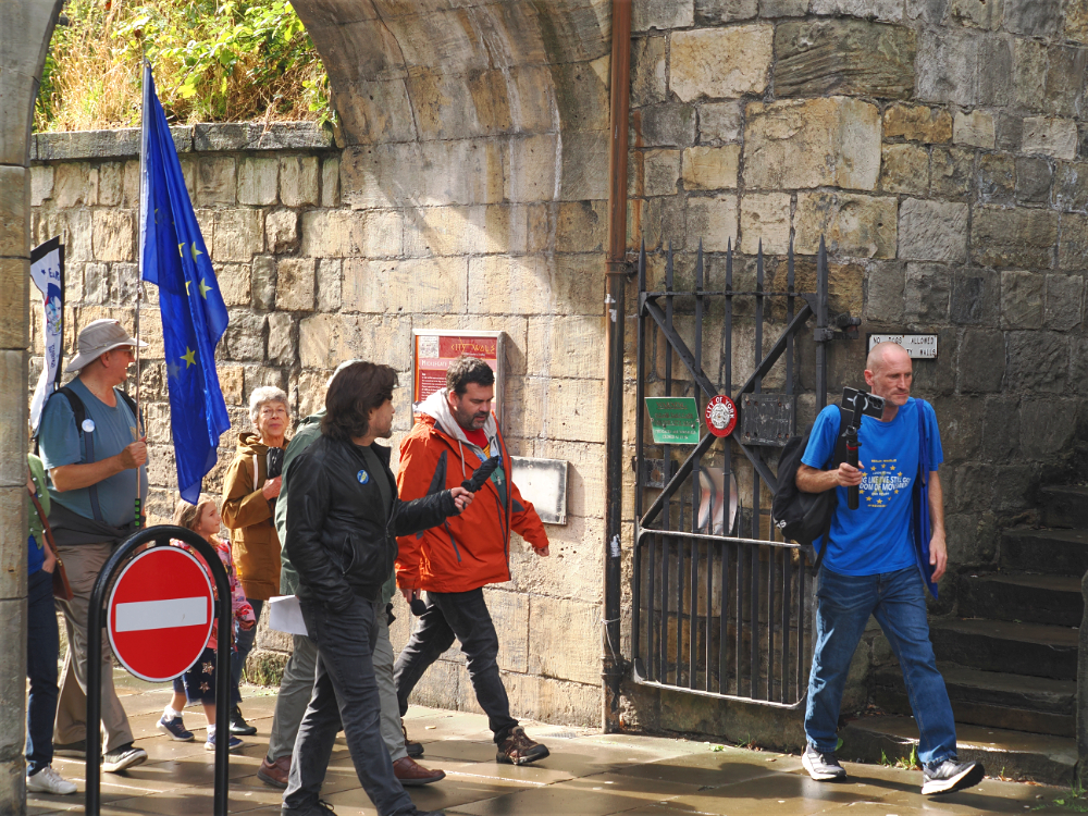 marching along York walls